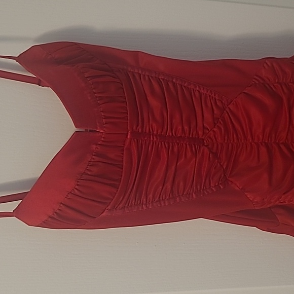 Bebe Y2k Mini Vibrant Red Bodycon Dress Size XSmall - Picture 11 of 11